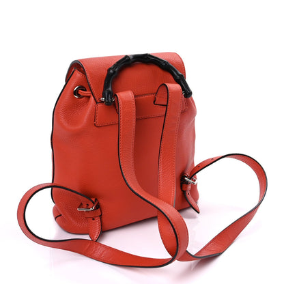Gucci Calfskin Small Bamboo Backpack Orange 2 of 8