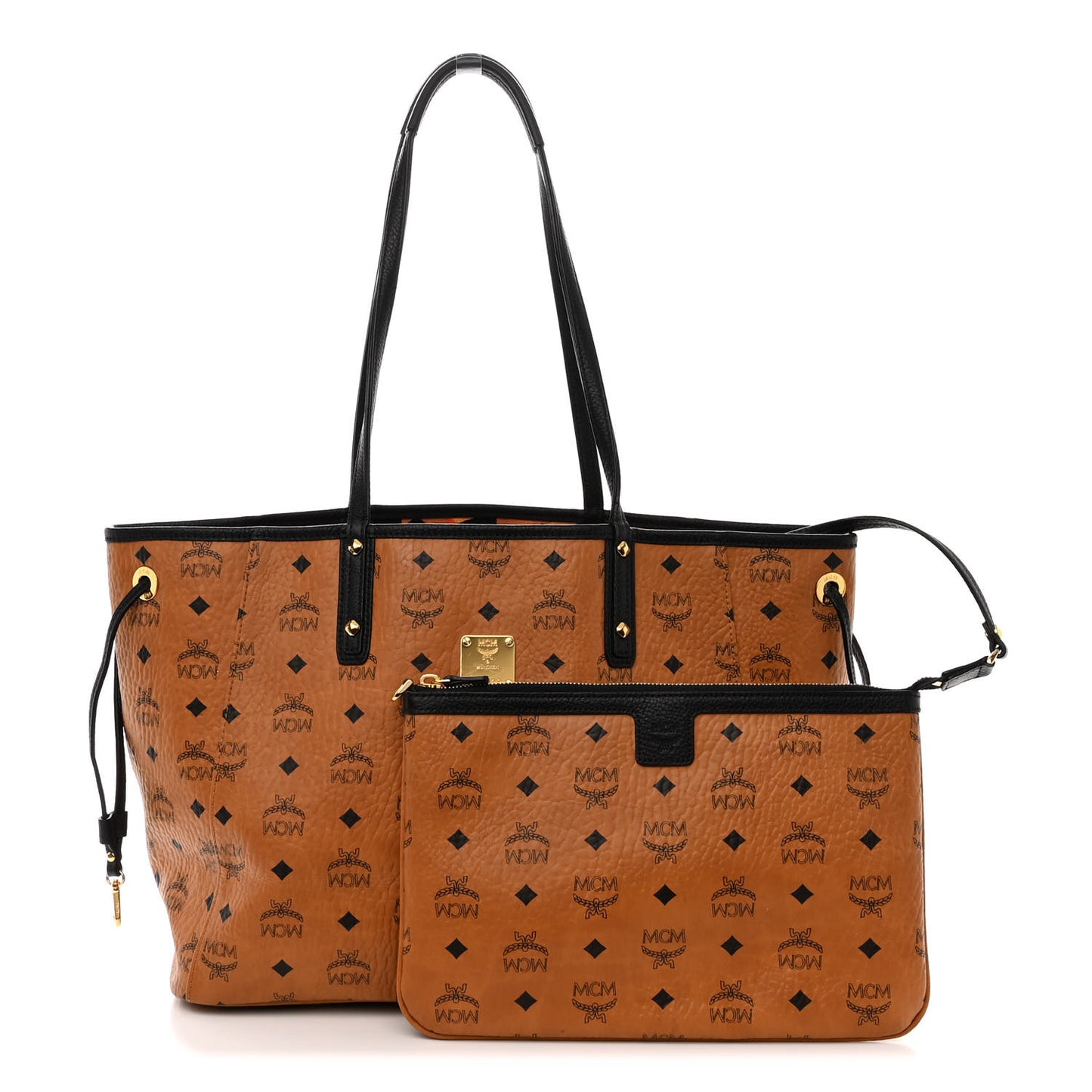 Visetos Medium Project Reversible Shopper Tote Cognac