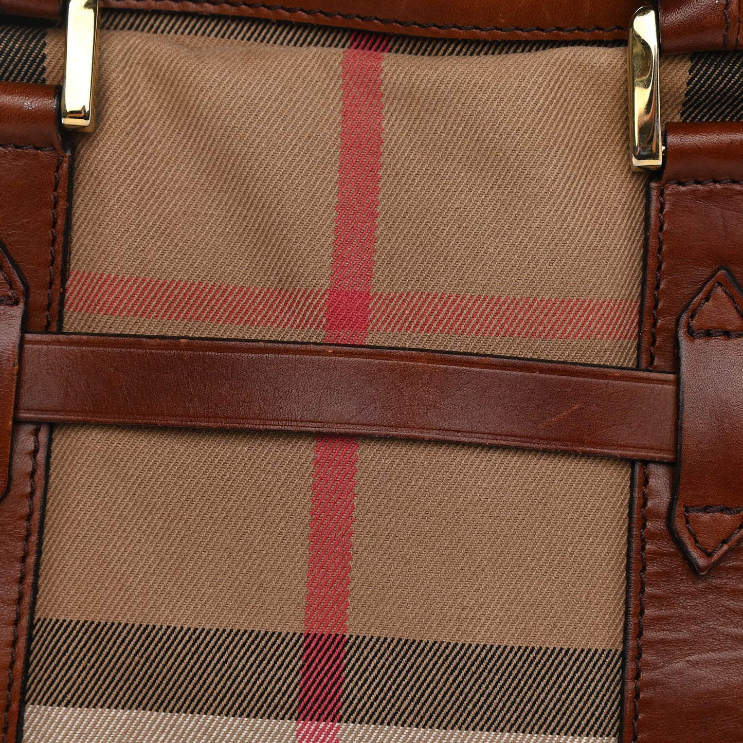 House Check Tote Dark Tan