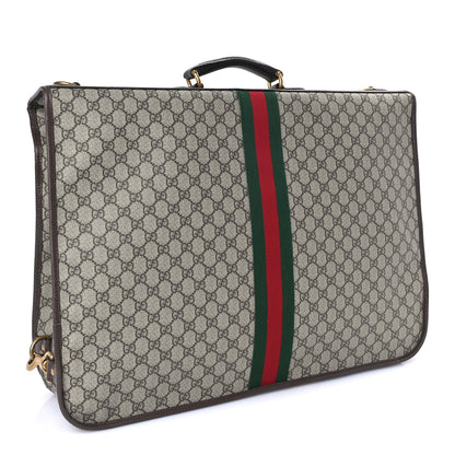 Gucci GG Supreme Monogram Textured Dollar Calfskin Web Ophidia Savoy Garment Bag Beige Ebony New Acero 2 of 7