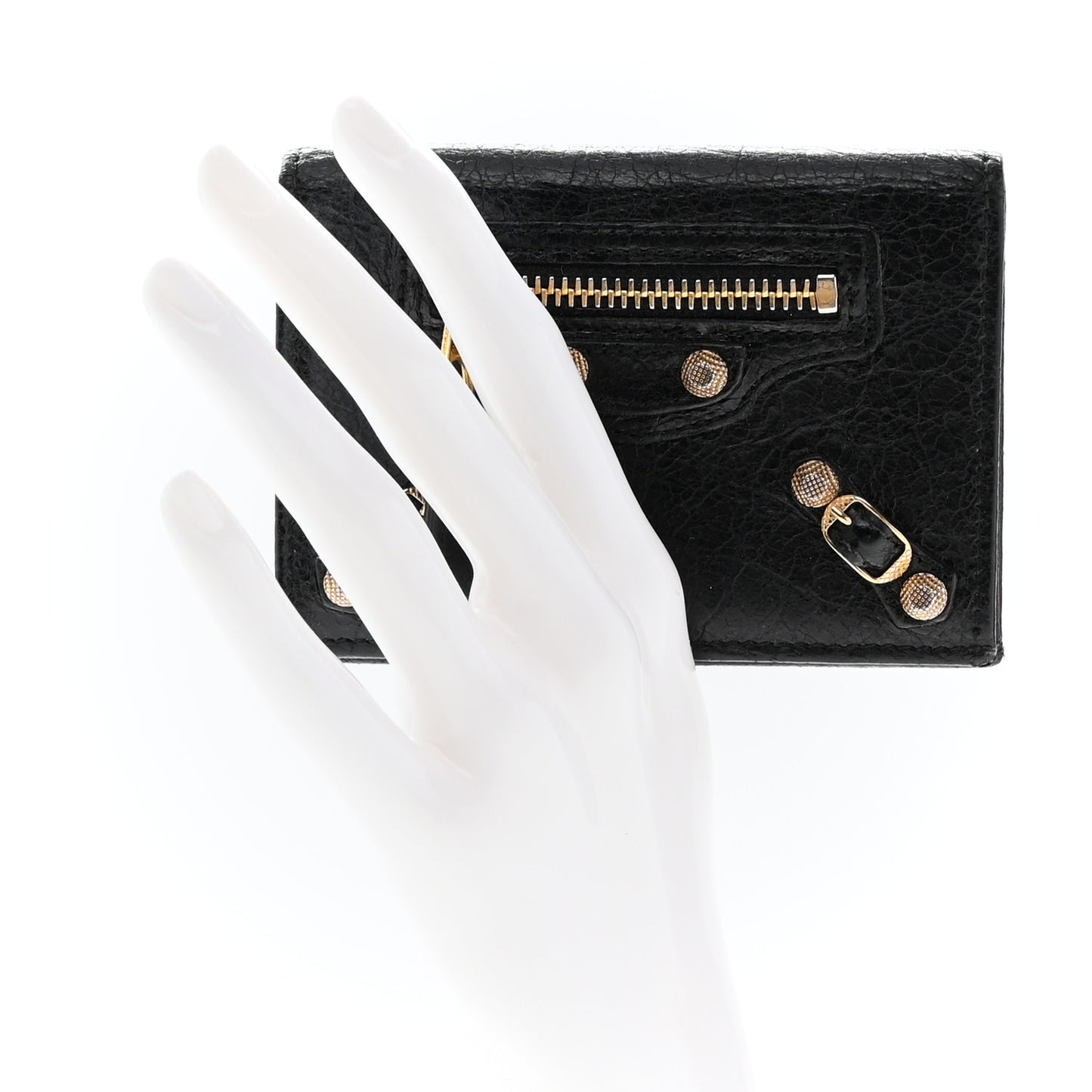 Agneau Giant 12 Gold Card Case Black