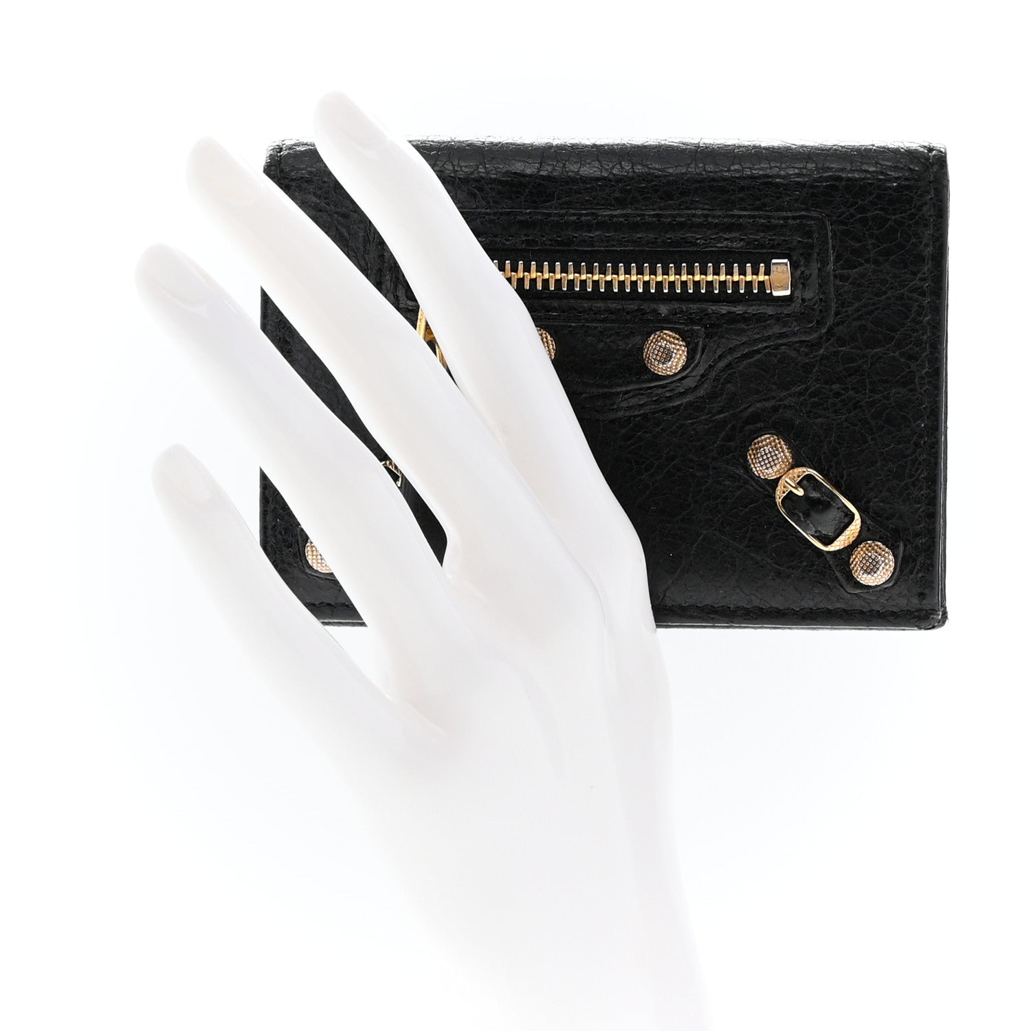 Balenciaga Agneau Giant 12 Gold Card Case Black 2 of 8