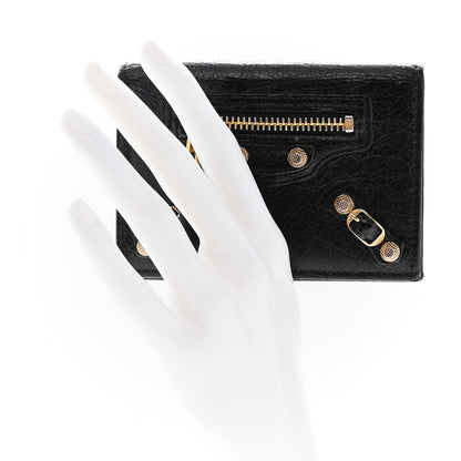 Balenciaga Agneau Giant 12 Gold Card Case Black 2 of 8
