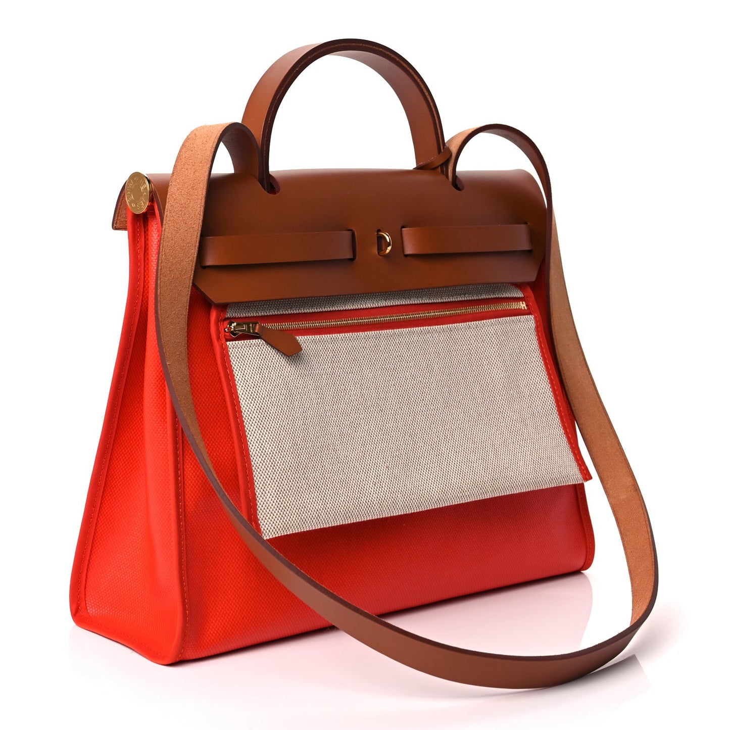Toile H Berline Vache Hunter Herbag Zip 31 PM Orange Mecano Fauve