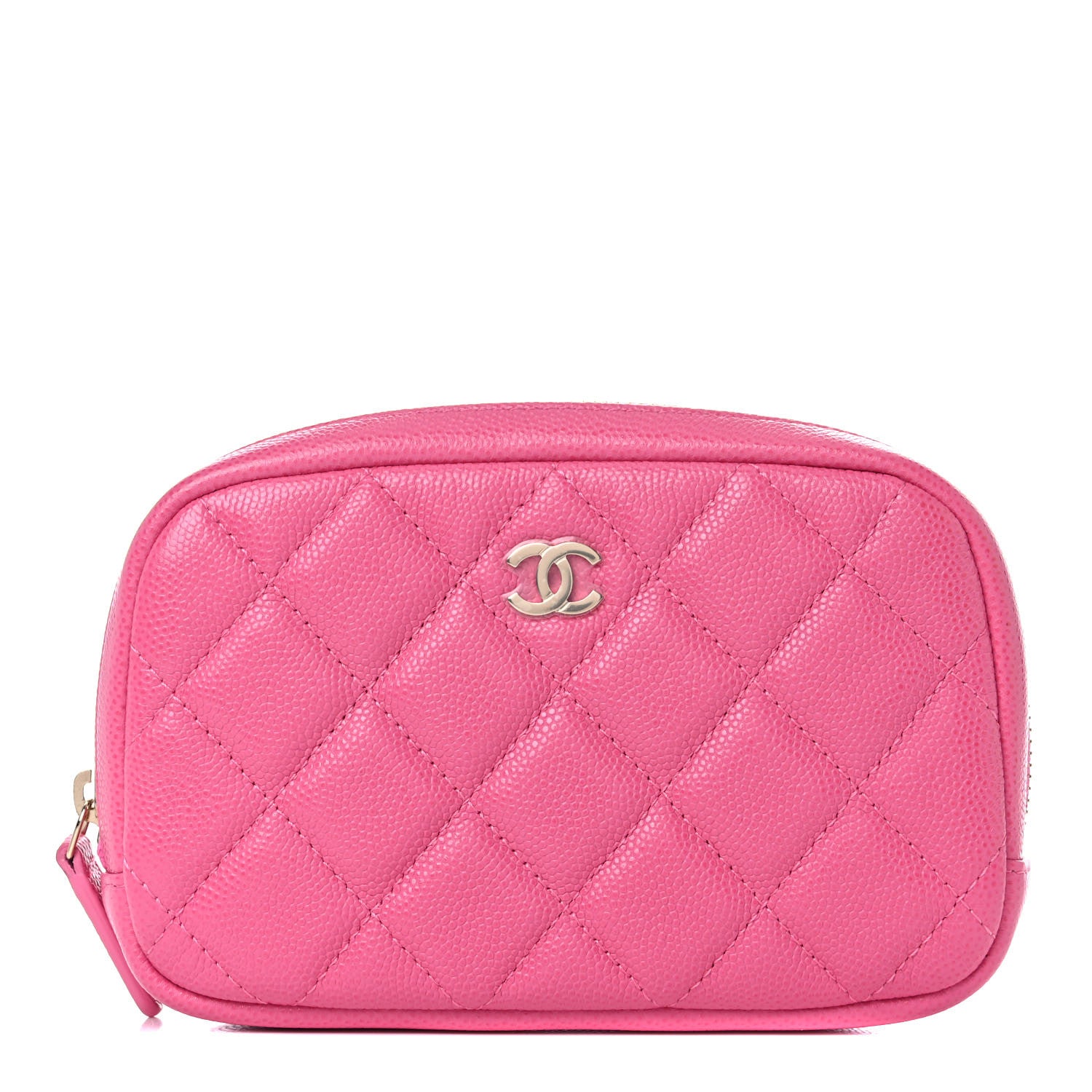 Chanel Caviar Quilted Small Curvy Pouch Cosmetic Case Pink 1 of 10