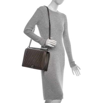 Chanel Calfskin Quilted Large Boy Flap Grey 2 of 7