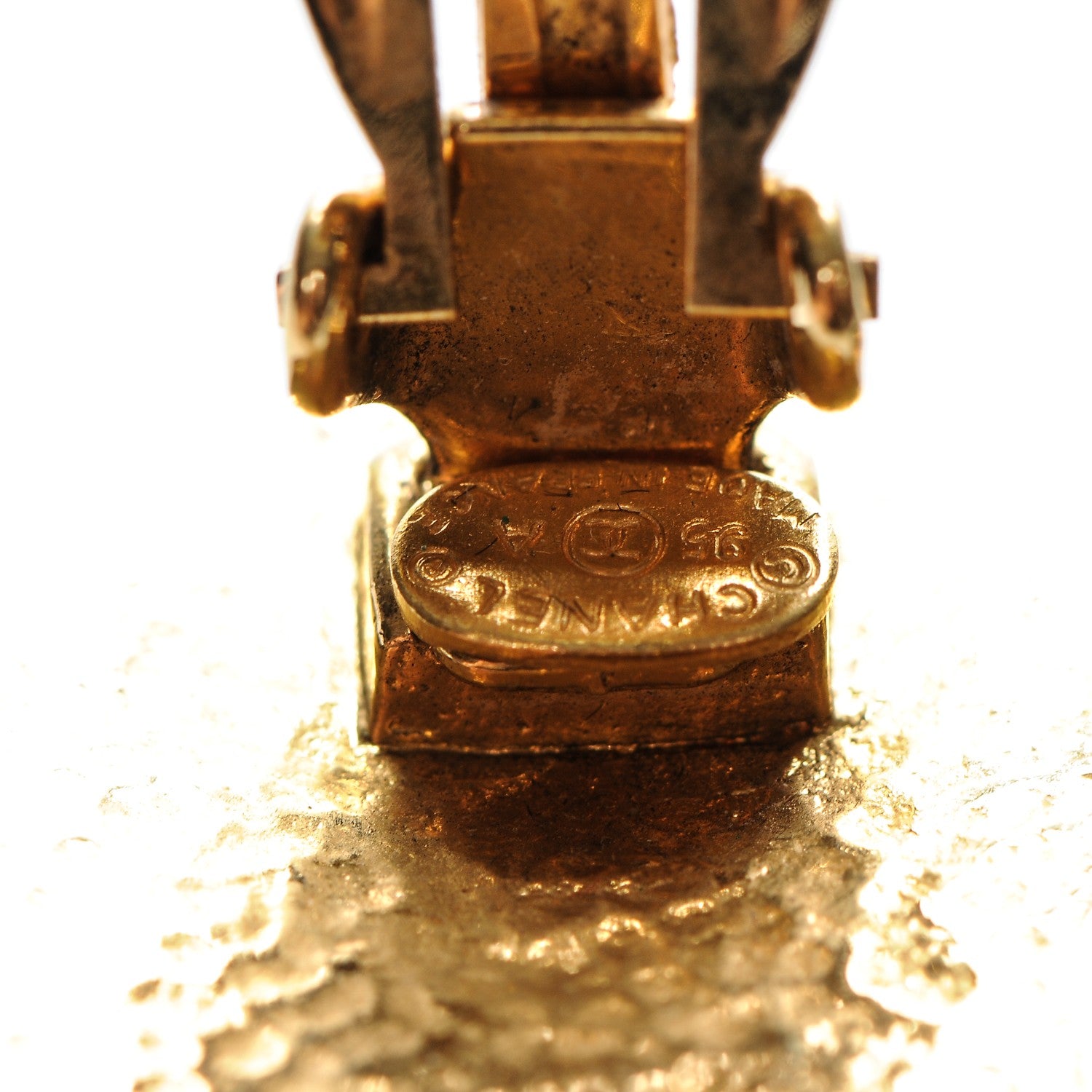 Chanel CC Clip On Earrings Gold 4 of 4