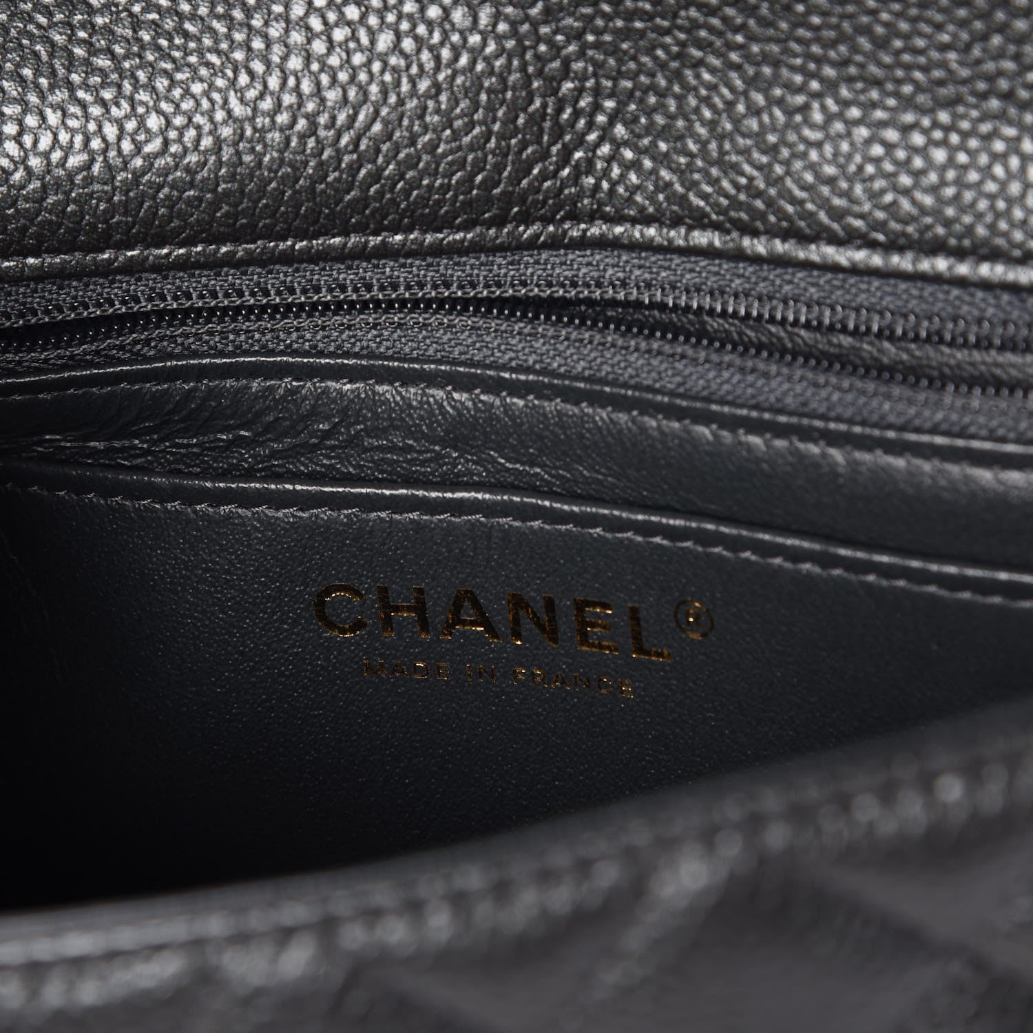 Chanel Caviar Quilted Mini Rectangular Flap Dark Grey 6 of 8