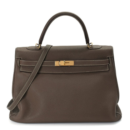 Hermes Togo Kelly Retourne 35 Etoupe 1 of 9