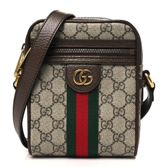 GG Supreme Monogram Web Mini Ophidia Messenger Brown