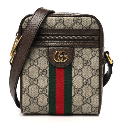 Gucci GG Supreme Monogram Web Mini Ophidia Messenger Brown 1 of 19