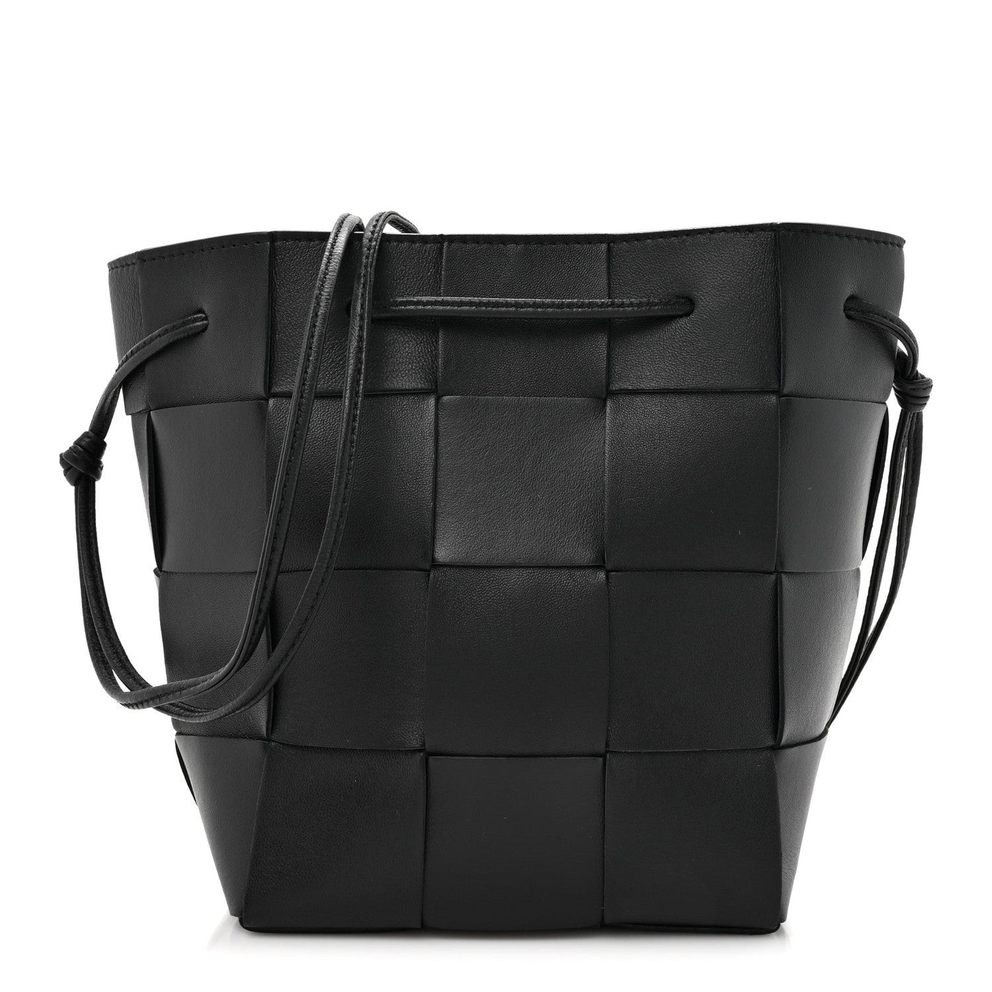 Nappa Maxi Intrecciato Cassette Bucket Bag Black