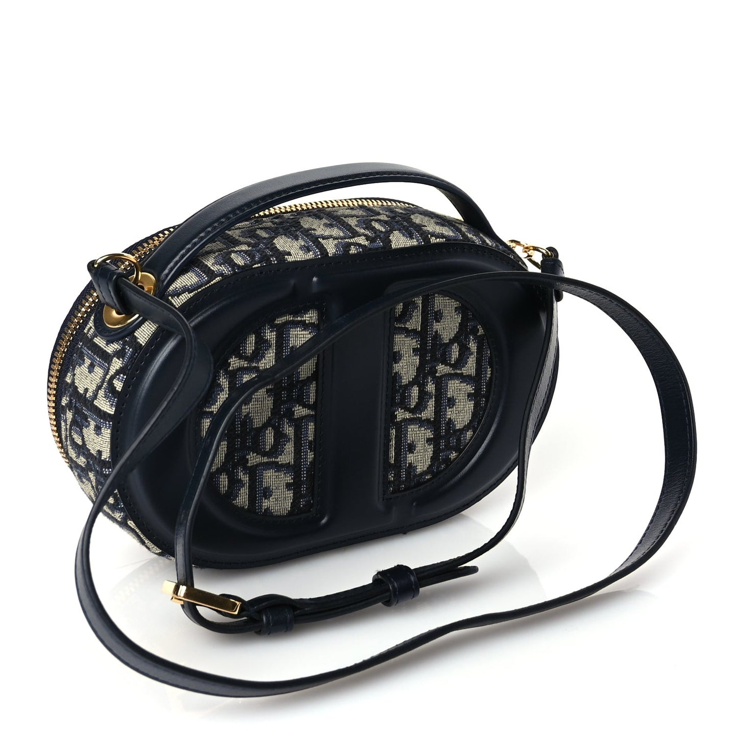 Oblique CD Signature Oval Crossbody Camera Bag Blue Multicolor Blue Multicolor