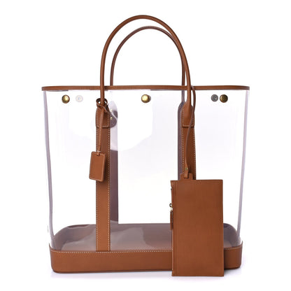 Saint Laurent Calfskin Vinyl Cabas Tote Brown 1 of 7