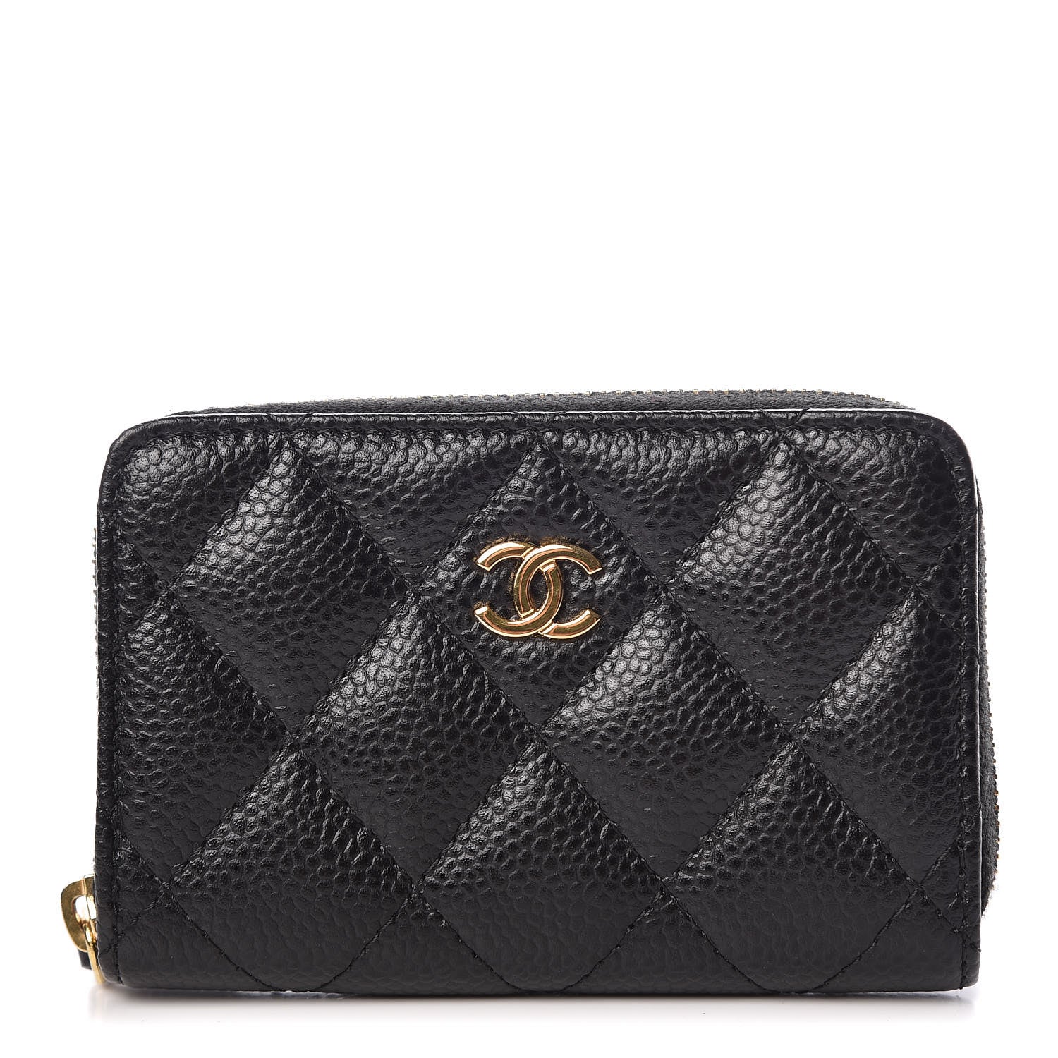 Chanel Caviar Quilted Zip Coin Purse Black 1 of 8