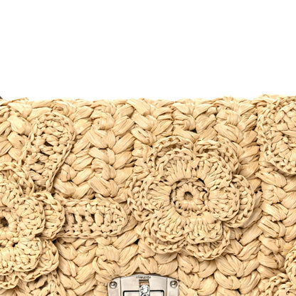 Miu Miu Raffia Crystal Flap Clutch Natural 6 of 8