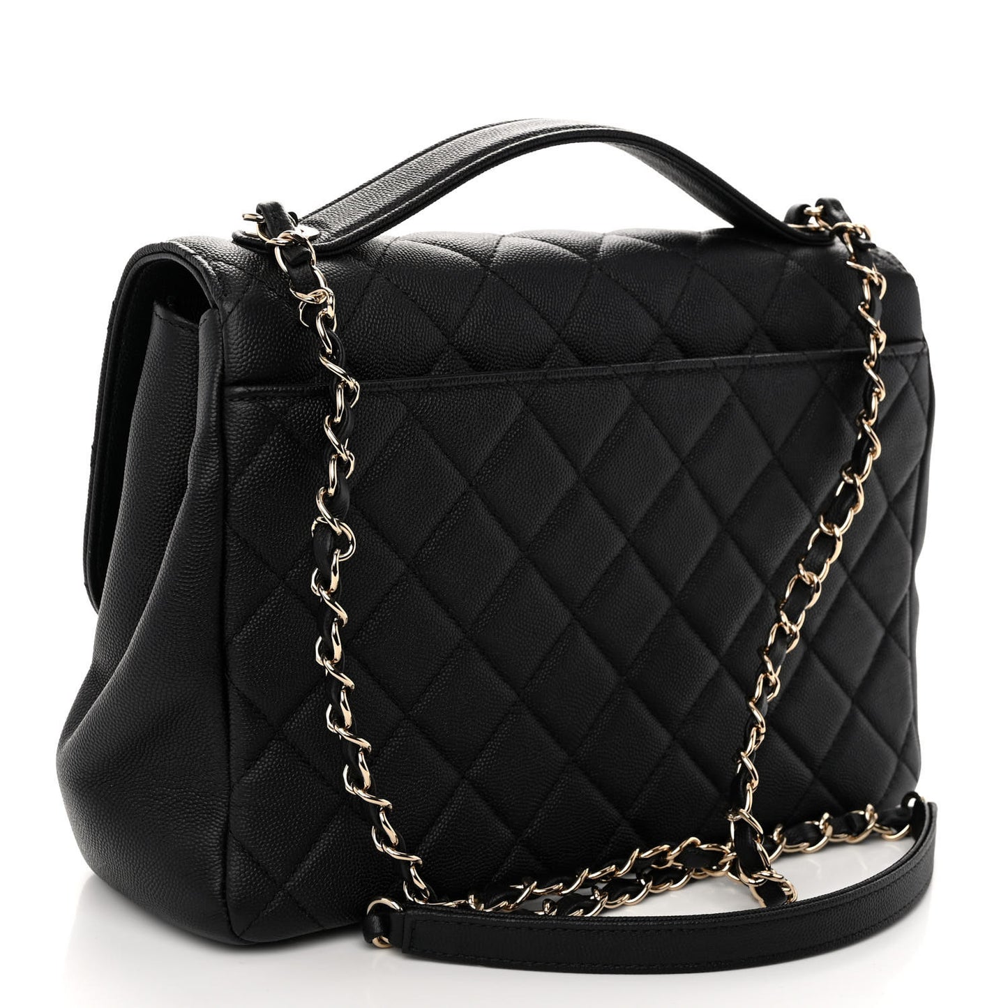 Caviar Quilted Large Business Affinity Flap Black