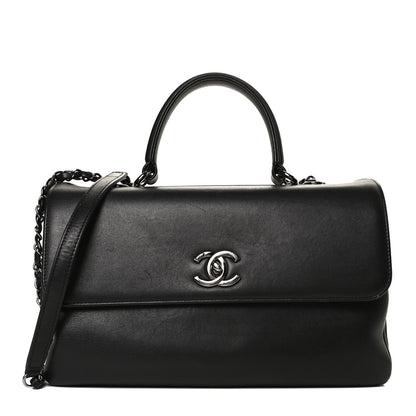 Chanel Calfskin Medium Trendy CC Dual Handle Flap Bag Black 1 of 13