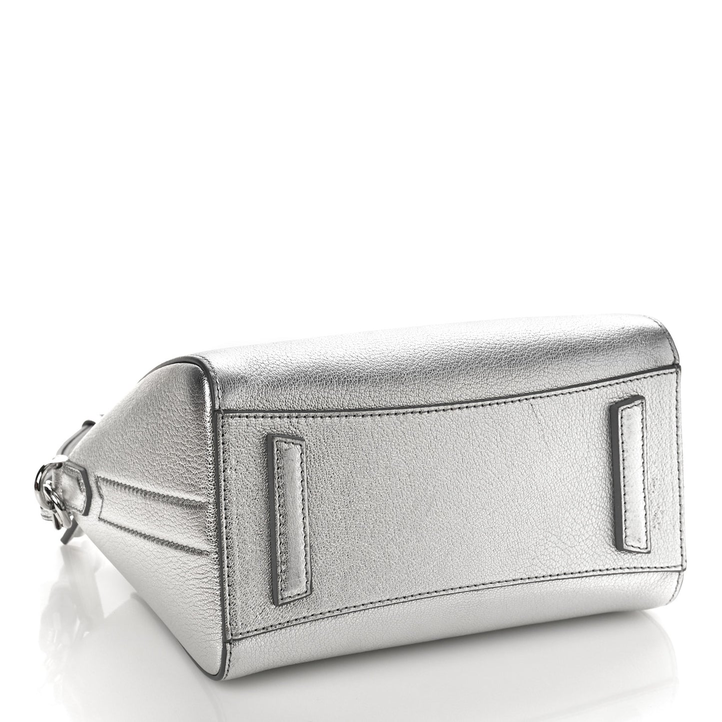 Metallic Sugar Goatskin Mini Antigona Silver