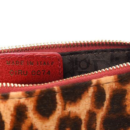 Christian Dior Pony Hair Leopard Mini Saddle Bag Red 9 of 10
