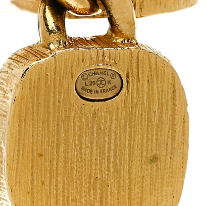 Chanel Metal Natural Stones CC Drop Earrings Gold 4 of 5