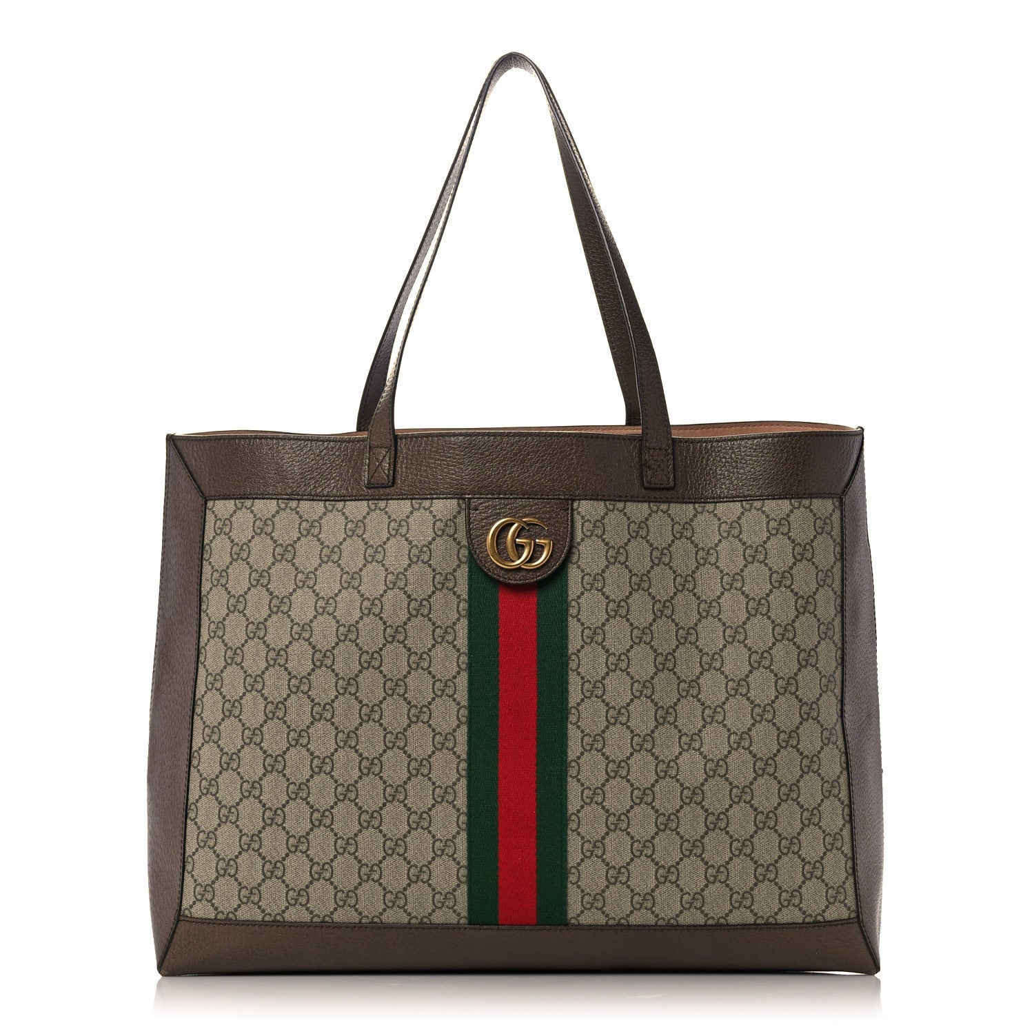 Gucci GG Supreme Monogram Web Ophidia Tote Brown 3 of 17