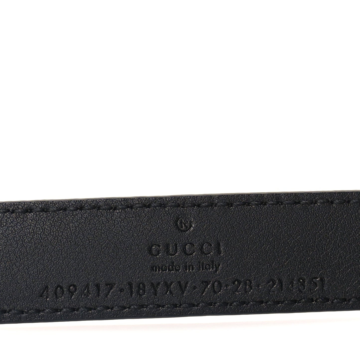 Azalea Calfskin Enamel Monochrome Double G 20mm Belt 70 28  Black