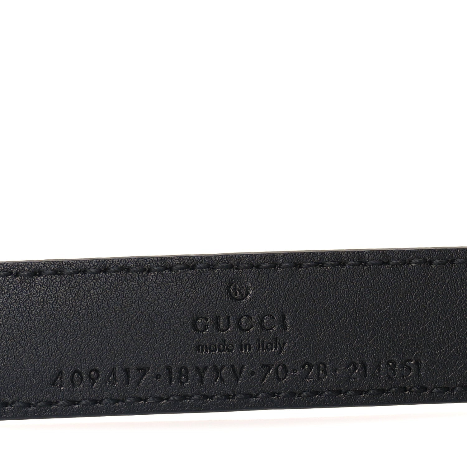 Gucci Azalea Calfskin Enamel Monochrome Double G 20mm Belt 70 28  Black 5 of 5
