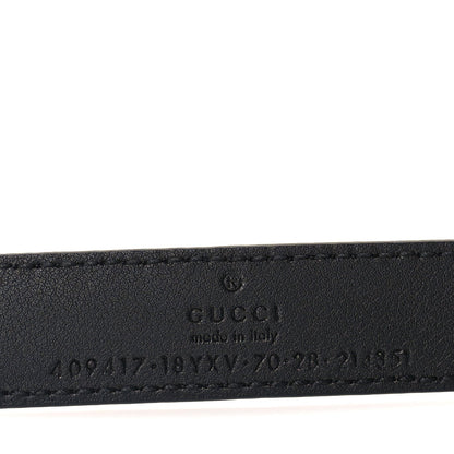 Gucci Azalea Calfskin Enamel Monochrome Double G 20mm Belt 70 28  Black 5 of 5