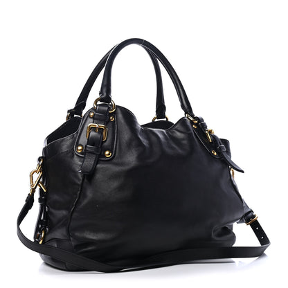 Prada Soft Calf Tote Black 2 of 6