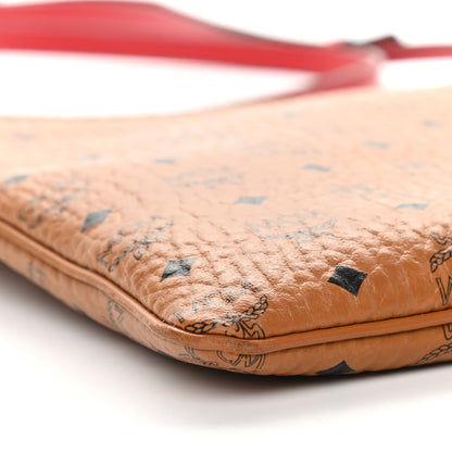MCM Visetos Medium Crossbody Pouch Cognac Red 8 of 9