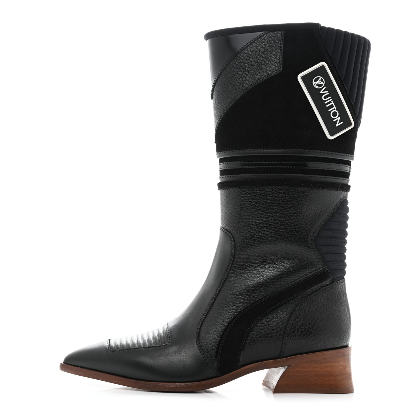 Goatskin Suede Flag Cowboy Boots 37 Black