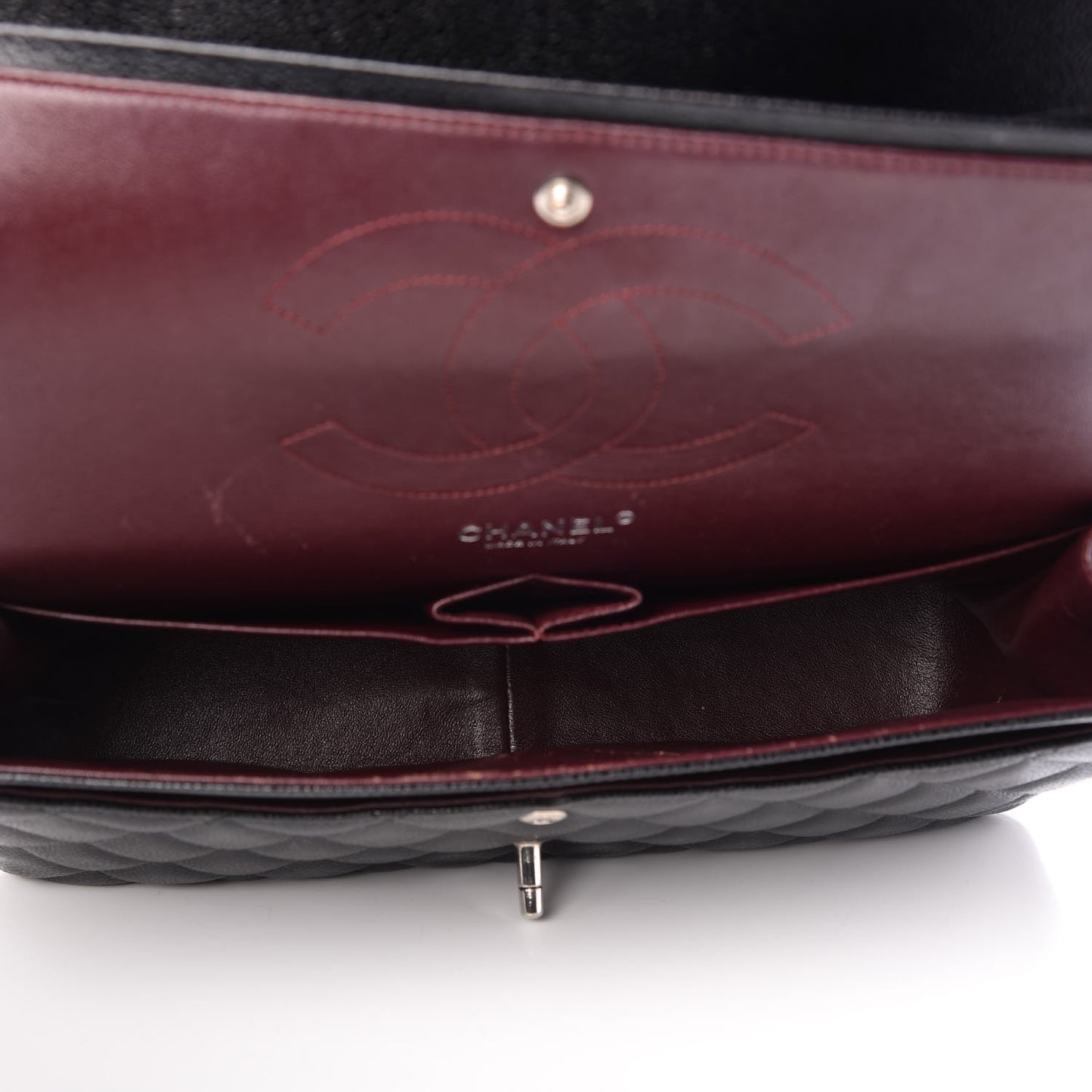 Caviar Quilted Jumbo Double Flap Black