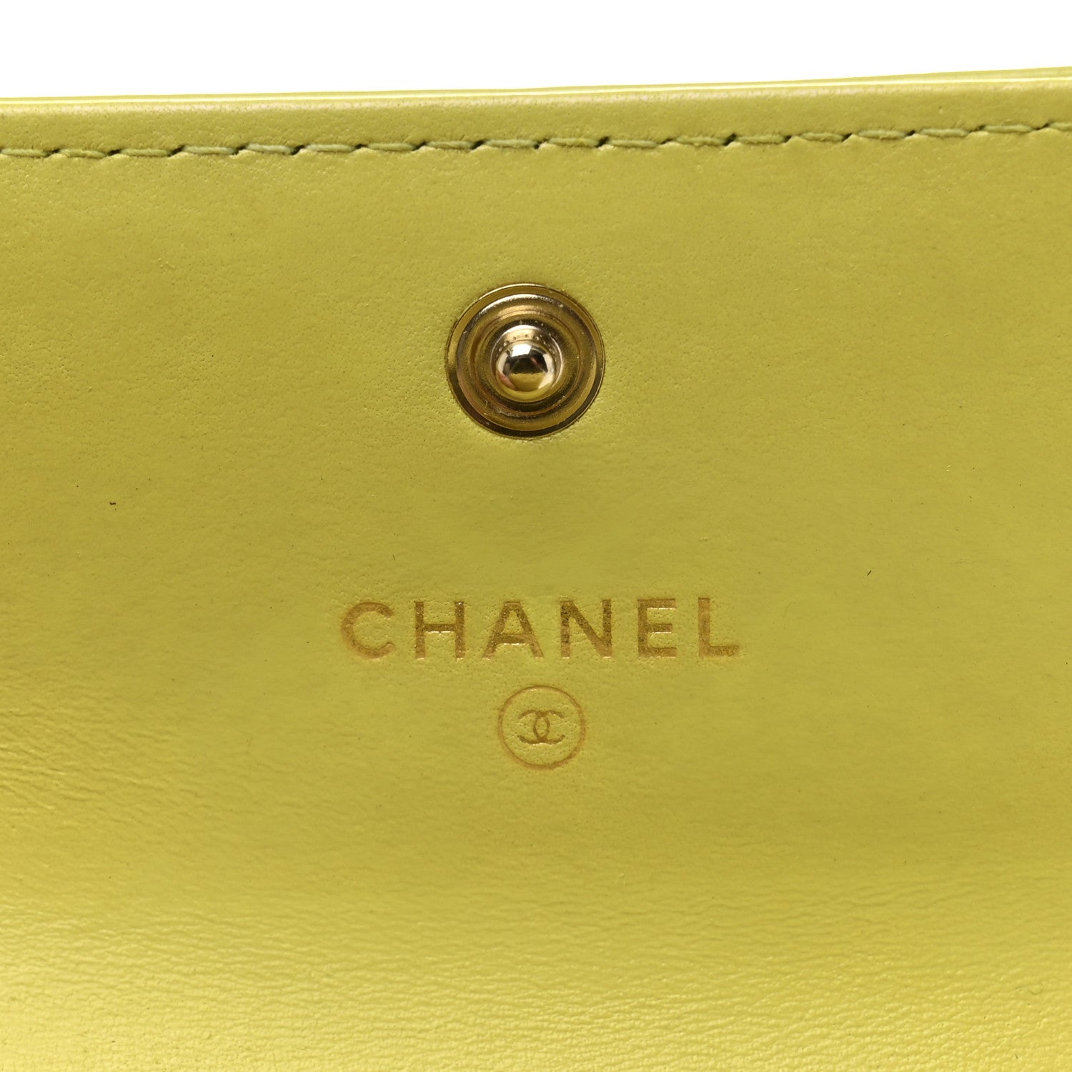 Chanel Patent Quilted Compact Boy Wallet Yellow 6 of 12