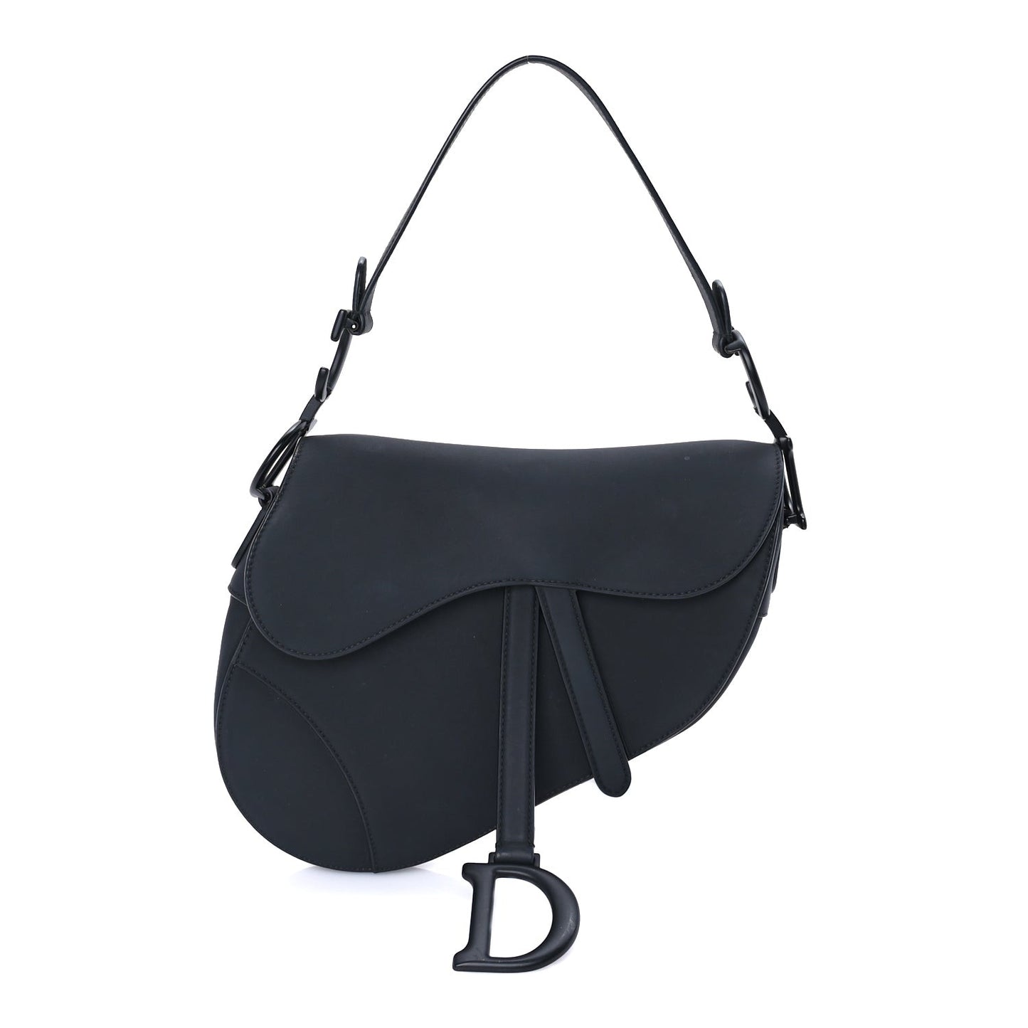 Ultra Matte Calfskin Saddle Bag Black