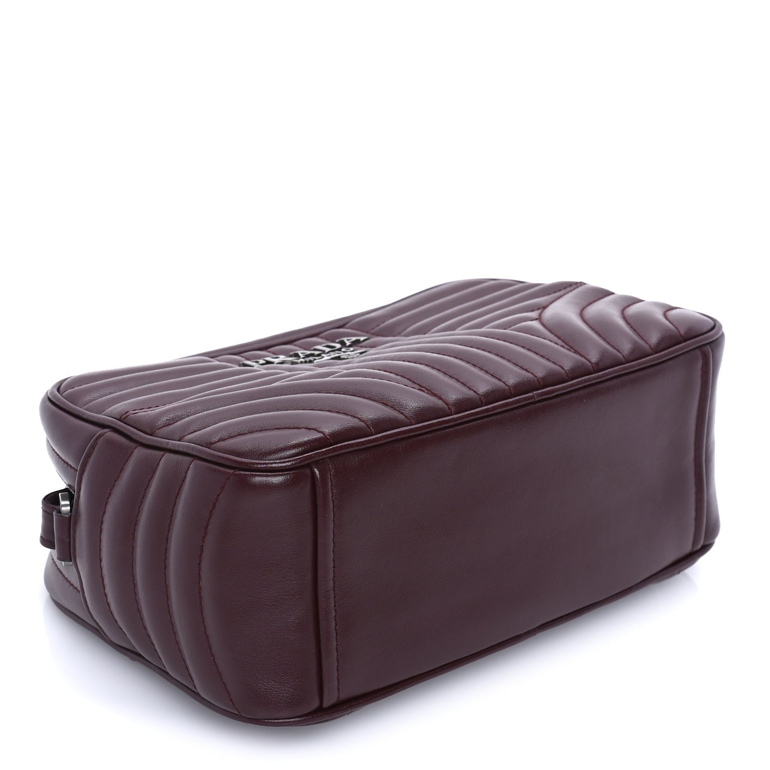 Prada Soft Calfskin Impunture Diagramme Camera Bag  Granato 7 of 7