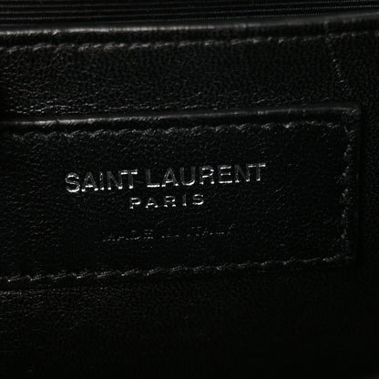 Saint Laurent Grain De Poudre Textured Mixed Matelasse Medium Triquilt Monogram Satchel  Earth 5 of 8