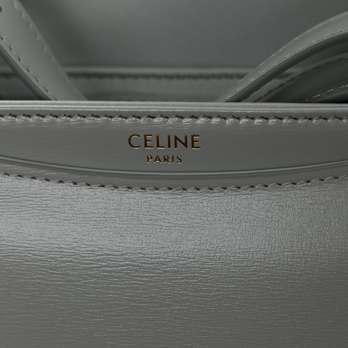 Shiny Calfskin Besace Clea Triomphe Blue Gray