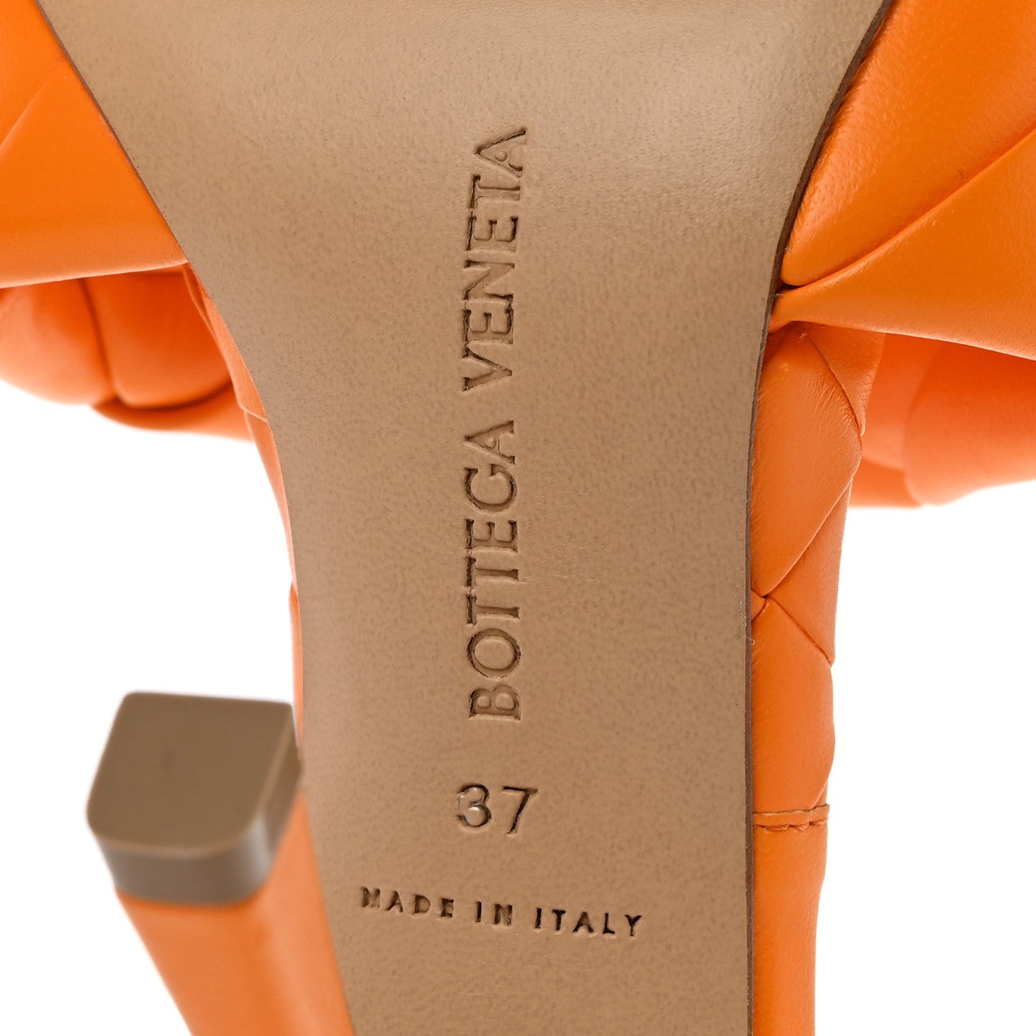Bottega Veneta Nappa Maxi Intrecciato Lido Mule Sandals 37 Tangerine 6 of 7