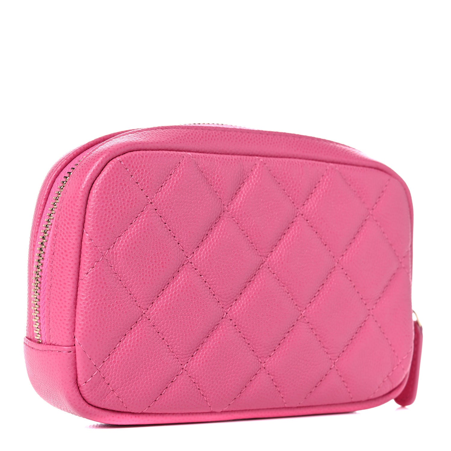 Chanel Caviar Quilted Small Curvy Pouch Cosmetic Case Pink 3 of 10