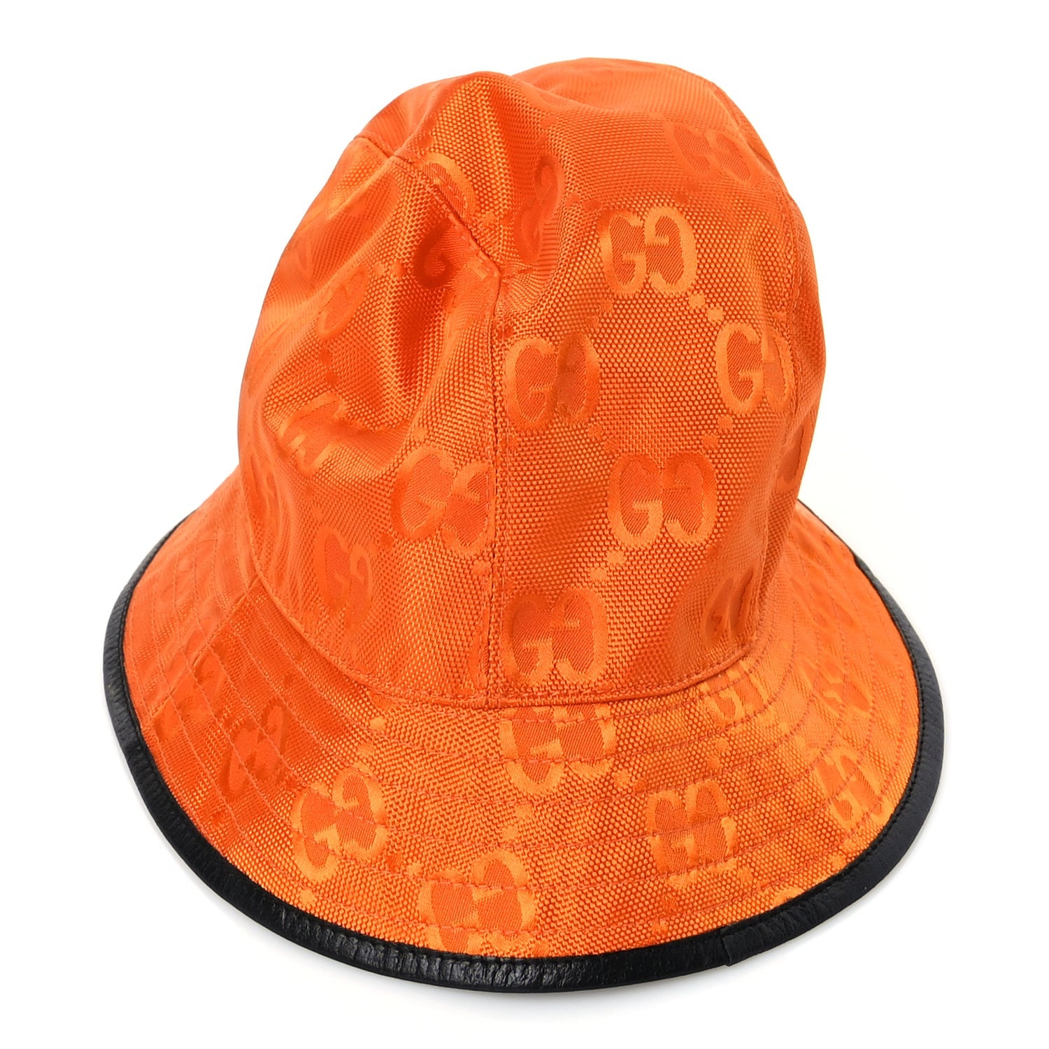 Gucci GUCCI Econyl Nylon Monogram Off The Grid Will Bucket Hat M Carrot Orange Black 5 of 7