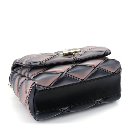 Louis Vuitton Lambskin Malletage Top Handle GO-14 MM  Black Pink 3 of 8