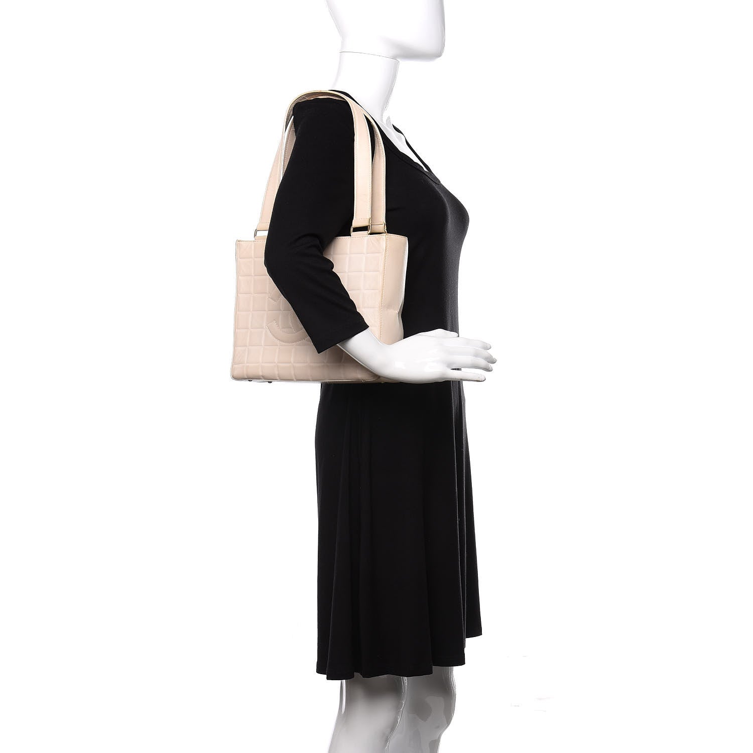 Chanel Lambskin Quilted Chocolate Bar Tote White 2 of 20