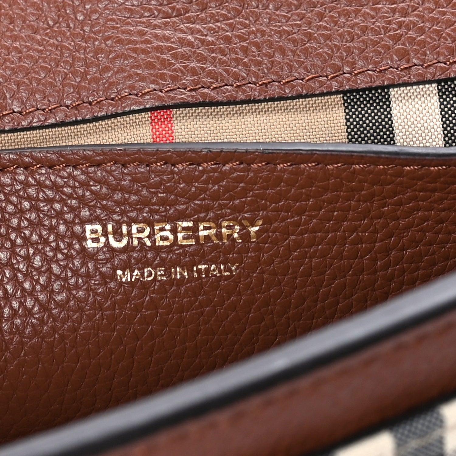 Burberry Calfskin Vintage Check Note Crossbody Bag Tan 5 of 8