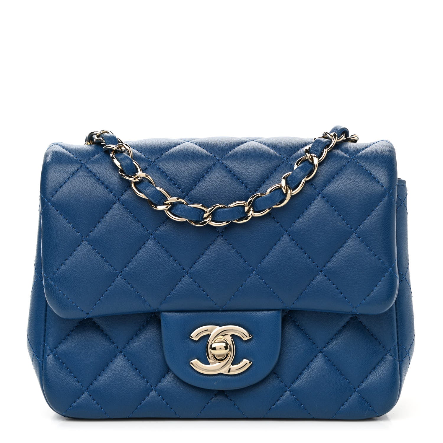 Chanel Lambskin Quilted Mini Square Flap Blue 1 of 10