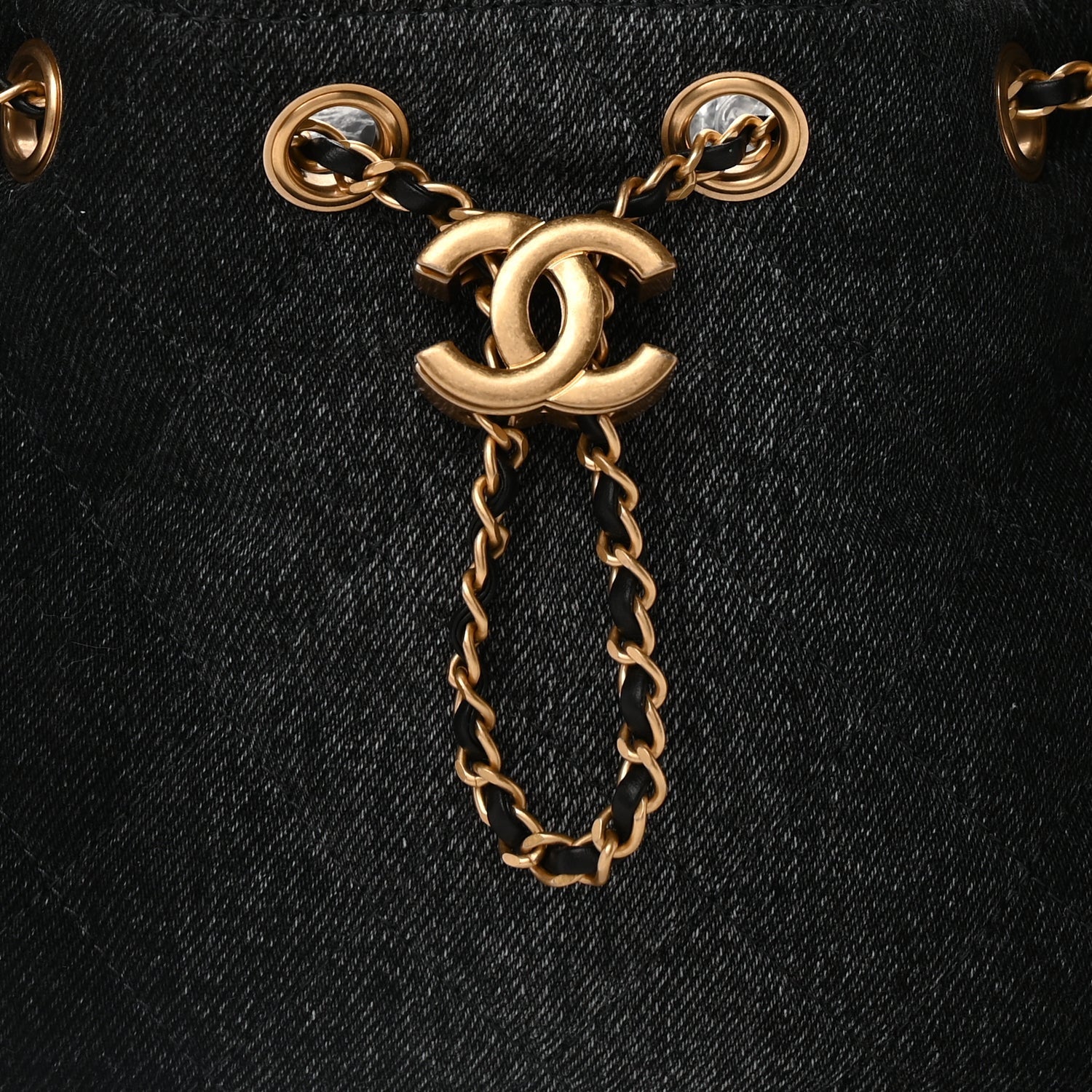 Chanel Washed Denim Quilted Mini  25 Handbag  Black 6 of 8