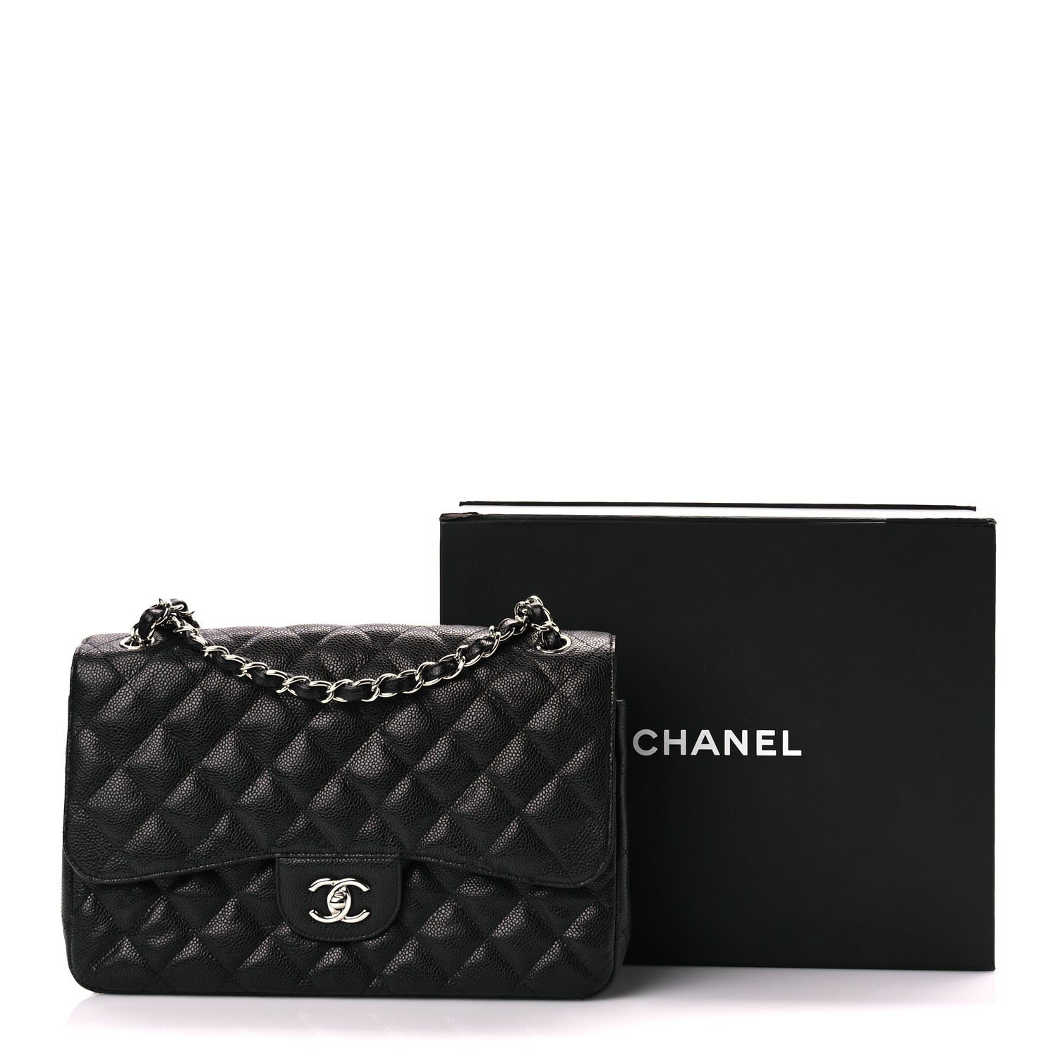Chanel Caviar Quilted Jumbo Double Flap Black 10 of 10