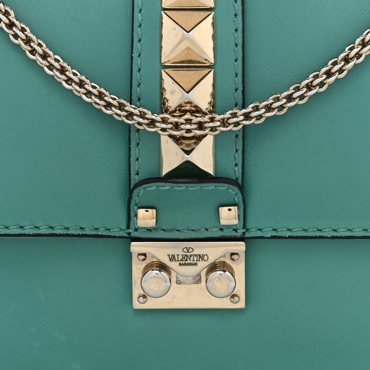 Valentino Garavani Vitello Medium Glam Lock Rockstud Flap Colibri 6 of 13