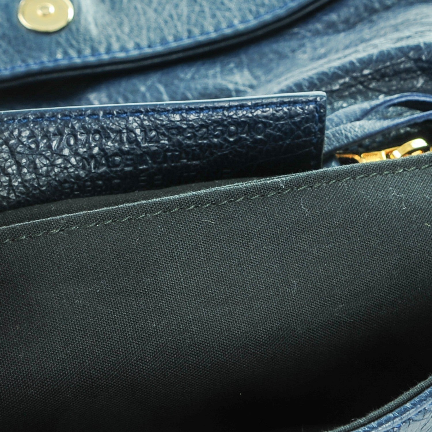 Balenciaga Agneau Giant 12 Gold Hardware Envelope Strap Clutch Bleu Obscur 7 of 7