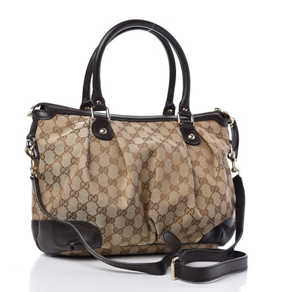 Gucci Monogram Medium Sukey Top Handle Dark Brown 3 of 11